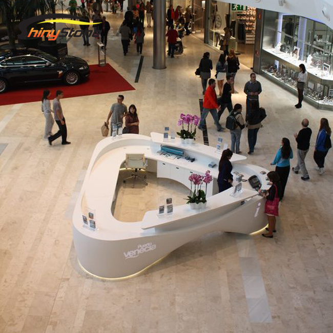 Bespoke circular shape solid surface reception desk