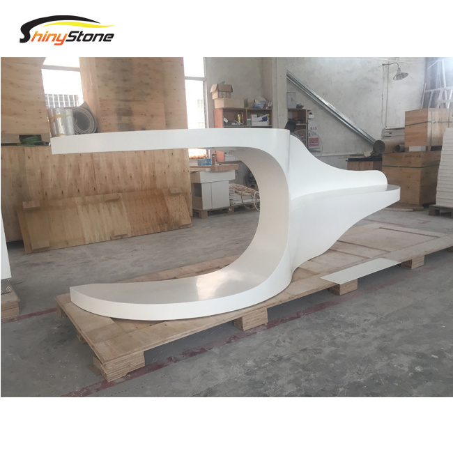 Circular shape Solid Surface/man-made stone salon reception desk