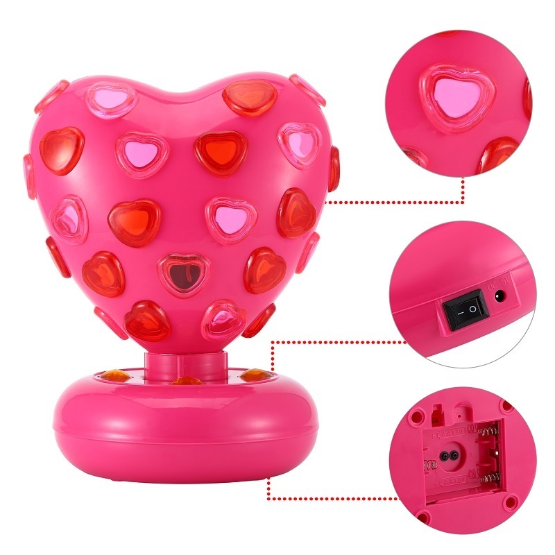 Rotating holiday lighting LED stage pink heart dj disco lights party