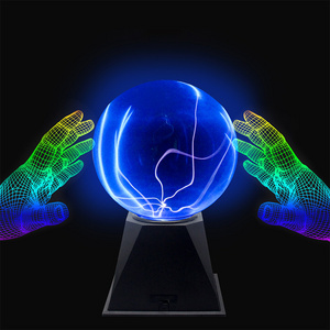 OEM 6 inch Novelty Magic Touch Sound Sensitive Lamp Blue Plasma Ball