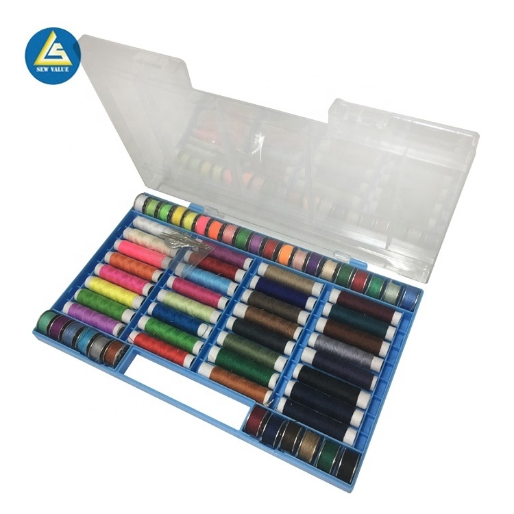 32pcs sewing thread and 32pcs bobbin thread set in pvc box for ladies