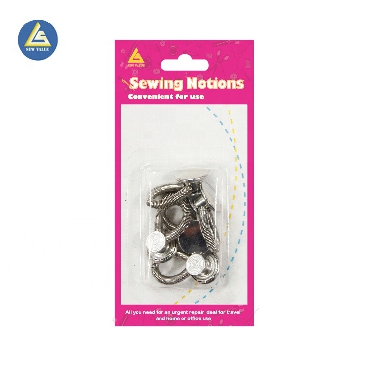 Mixed sizes packed metal collar button extenders with elastic in the spring