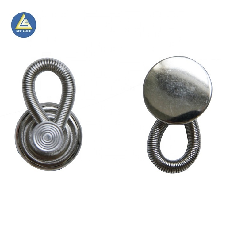 Mixed sizes packed metal collar button extenders with elastic in the spring