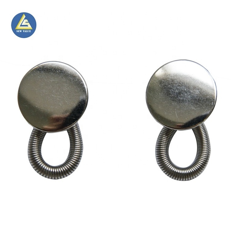 Mixed sizes packed metal collar button extenders with elastic in the spring