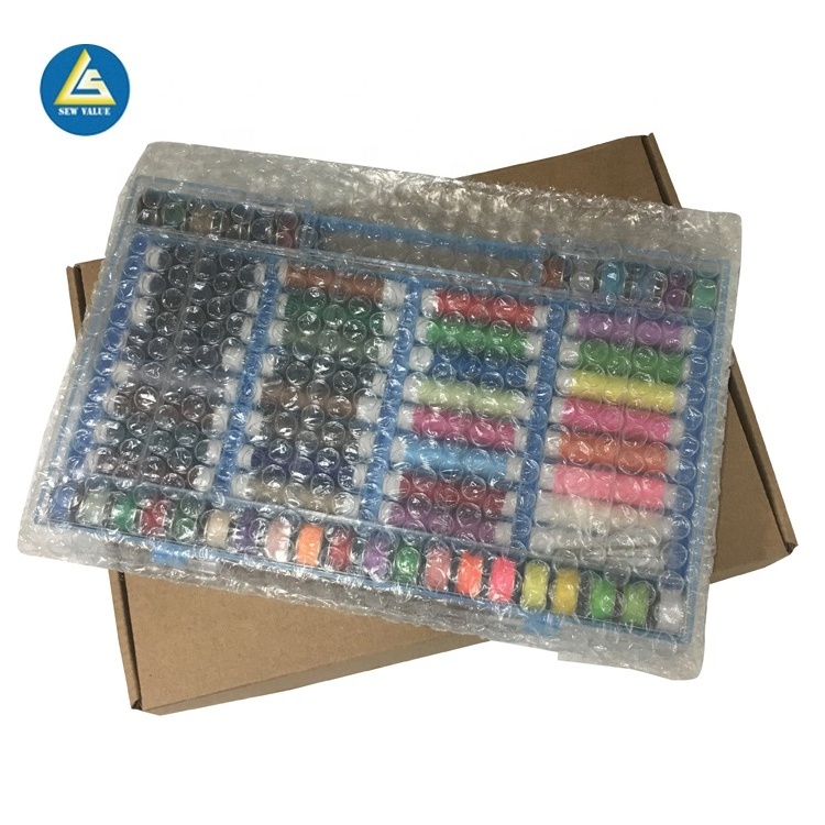 32pcs sewing thread and 32pcs bobbin thread set in pvc box for ladies