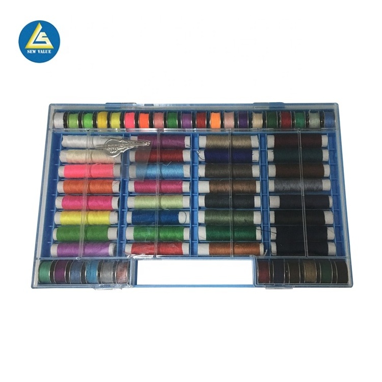 32pcs sewing thread and 32pcs bobbin thread set in pvc box for ladies