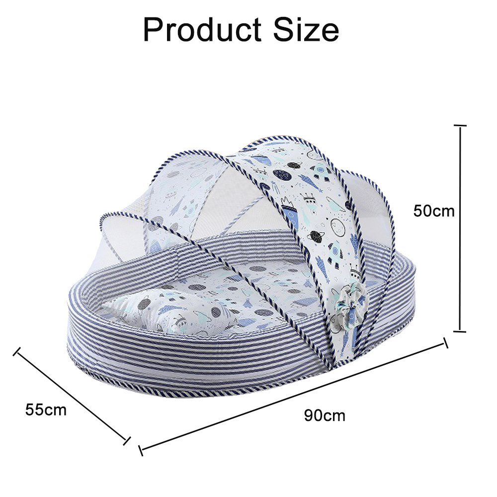 Wholesale Breathable Washable 100% Cotton Baby Sleeping Snuggle Nest Newborn Infant Lounger Bassinet With Mosquito Net