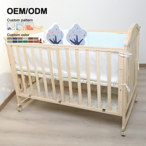 Adjustable Height Multifunction Convertible Toddler Sleeping Bed Swing Rocking Solid Wood Kids Cribs For Baby With Bumpers