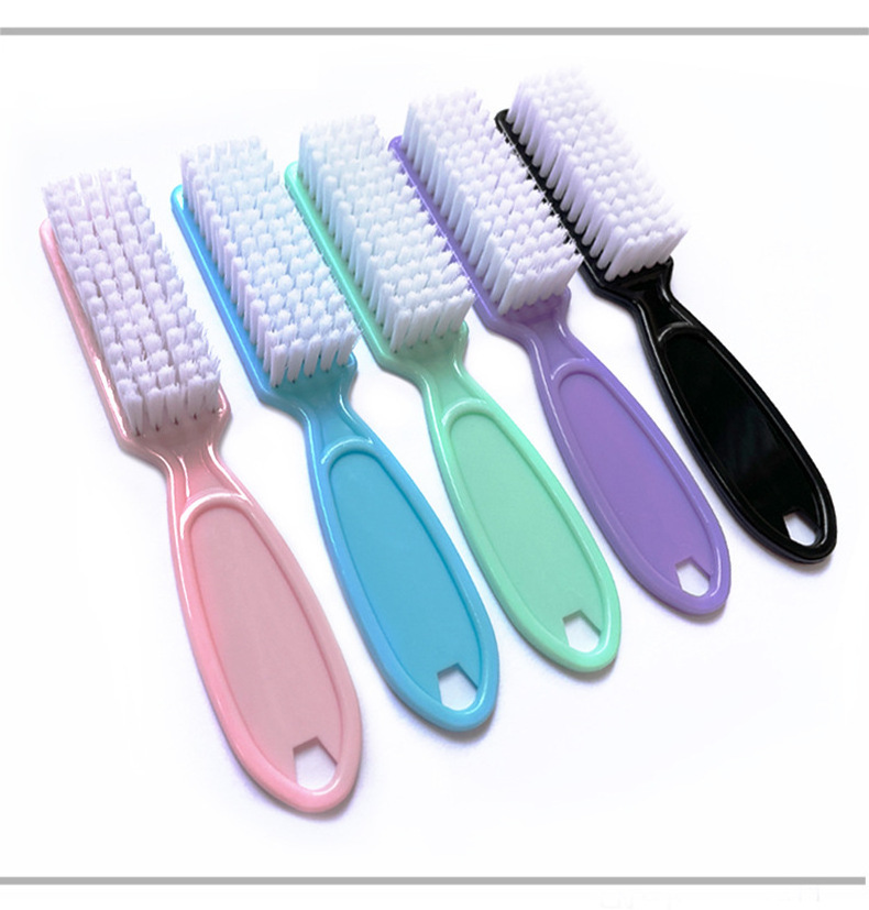 Custom wholesale High Quality Plastic Long Handle Scrub Manicure Dust Cleaning Nail Brush