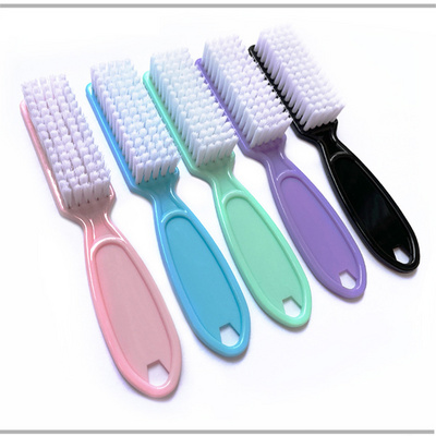 Custom wholesale High Quality Plastic Long Handle Scrub Manicure Dust Cleaning Nail Brush