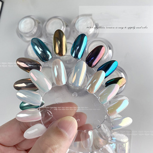 Mermaid Nail Powder Neon Aurora Unicorn Chrome Powder Pearl Shell Mirror Multi Glimmer Chrome Mermaid Glitter Nail Powder