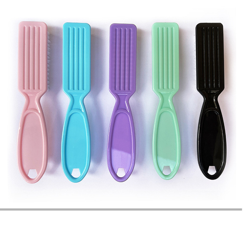 Custom wholesale High Quality Plastic Long Handle Scrub Manicure Dust Cleaning Nail Brush