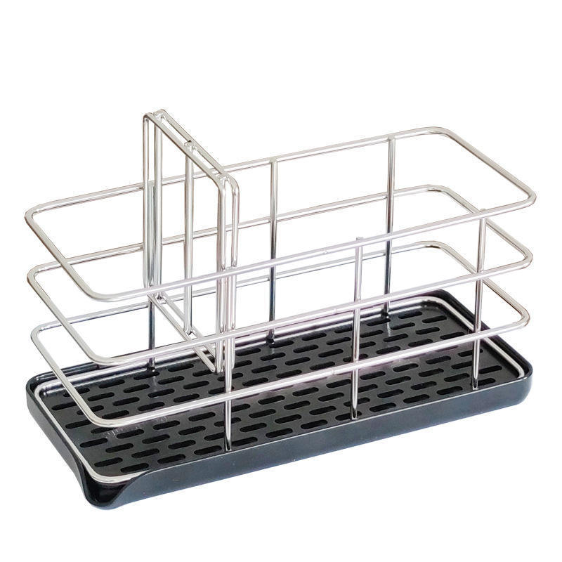 Stainless Steel Storage Rack Sink Caddy Organizer Sponge Holder with Drainer Stand for Home Kitchen Bathroom