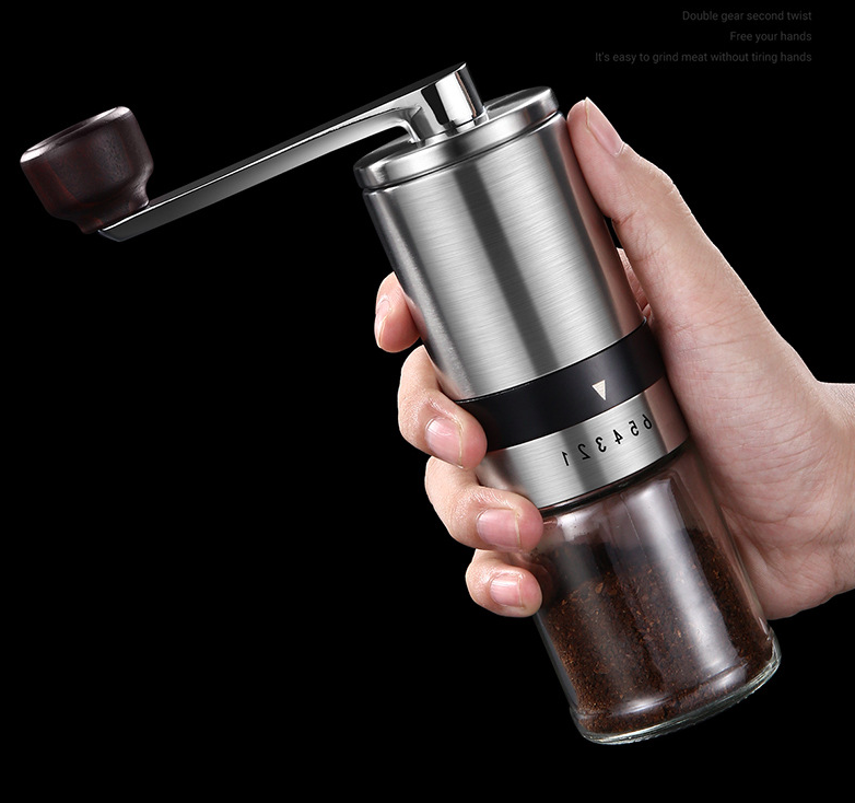 Hand-cranked coffee grinder hand detachable portable grinder coffee machine ceramic grinding core thick Stainless steel