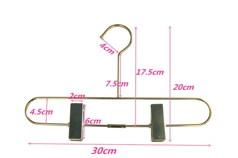 Children Long hook metal pants clip children's baby function hanger clothing store 30CM  children's pants rack