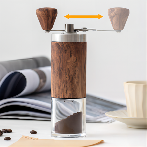 Wood Grain Design Hand Coffee Grinder with Adjustable Conical Ceramic Burr Factory Wholesale Coffee Grinder