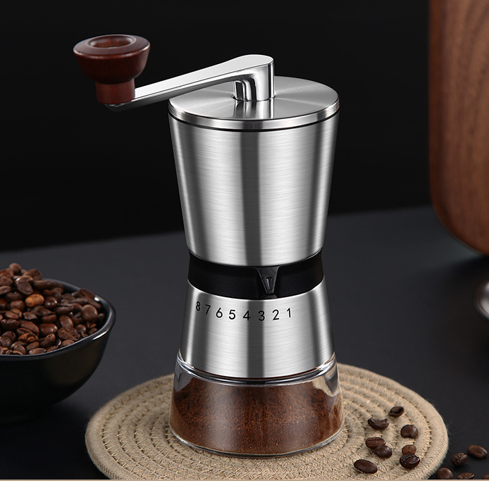 Hand-cranked coffee grinder hand detachable portable grinder coffee machine ceramic grinding core thick Stainless steel