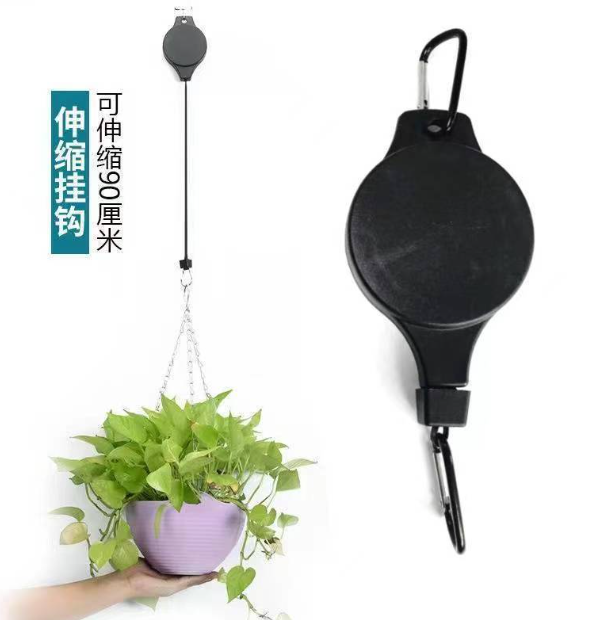 Retractable Hanging Basket Pulley Pull down Hanger Flowerpot Hook Garden Tool for Plant Pot Placement