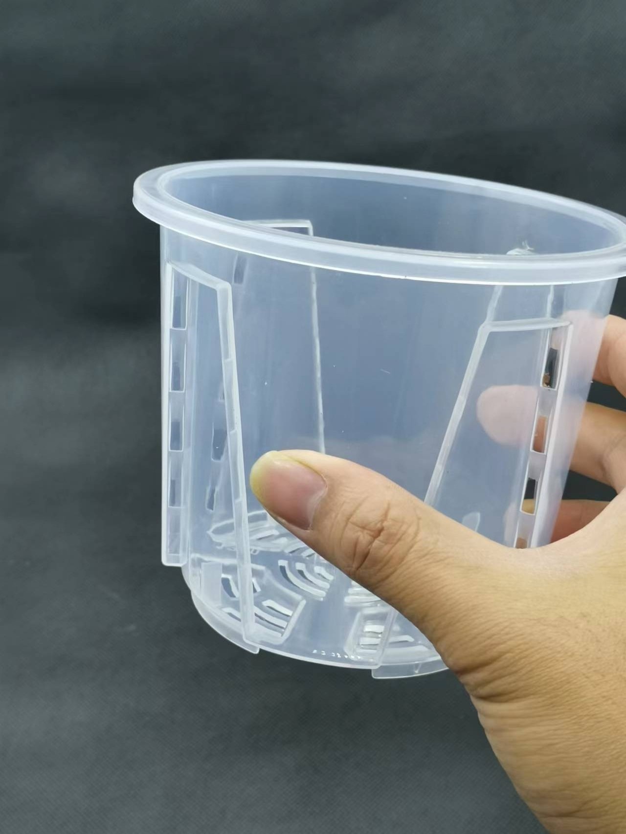 New Clear Pots Short Fat Transparent Root Control Pot Air Permeable Flower Pot Phalaenopsis Holes Seedling Planting Cup