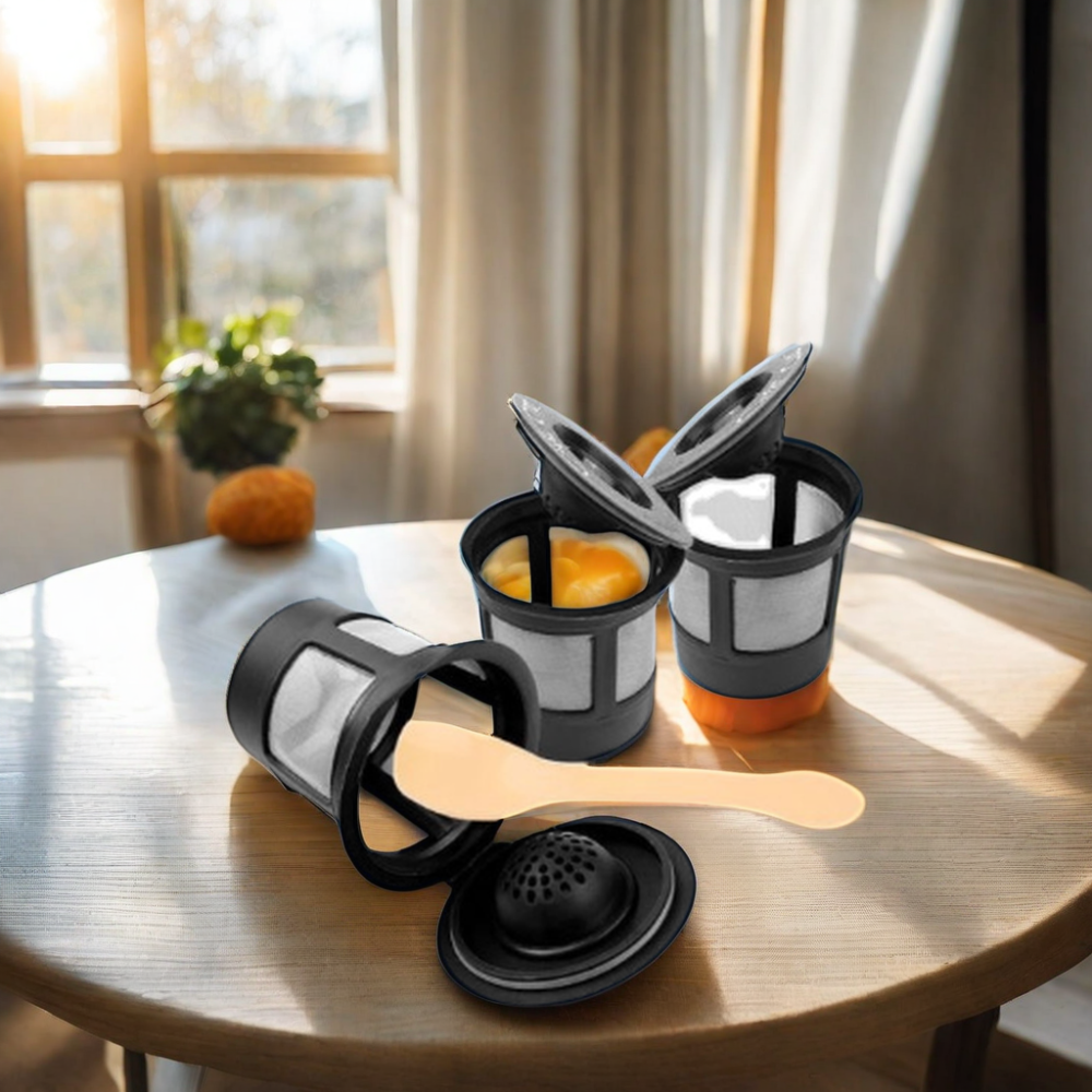 New 3 PCs Reusable Coffee Filters with Food Grade Stainless Steel Eco-Friendly Coffee Pods for Keurig