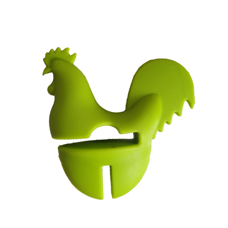 Silicone Rooster Spoon Holder Anti Overflow Pot Pan Clip Multi Function Kitchen Accessories