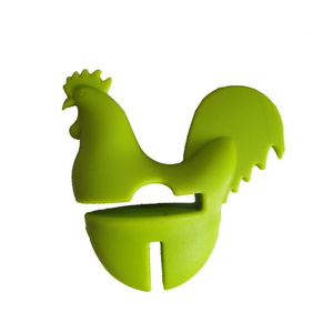 Silicone Rooster Spoon Holder Anti Overflow Pot Pan Clip Multi Function Kitchen Accessories