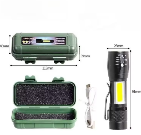 Compact Rechargeable EDC Pocket Clip Mini Aluminum Torch Portable Outdoor Flashlight Hot Sale Mini Torch