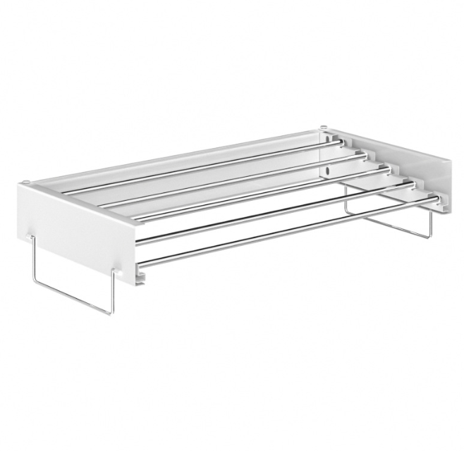 Factory Direct 80cm Telescopic Folding Balcony Towel Rack Stainless Steel Drying Shelf