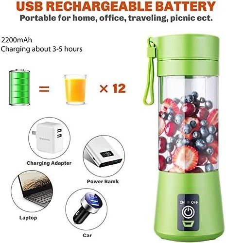 2024 New  Small Blender Portable Personal Mini Juicer Cup 380ML Electric Orange Juice Blender for Kitchen Gadgets Plastic