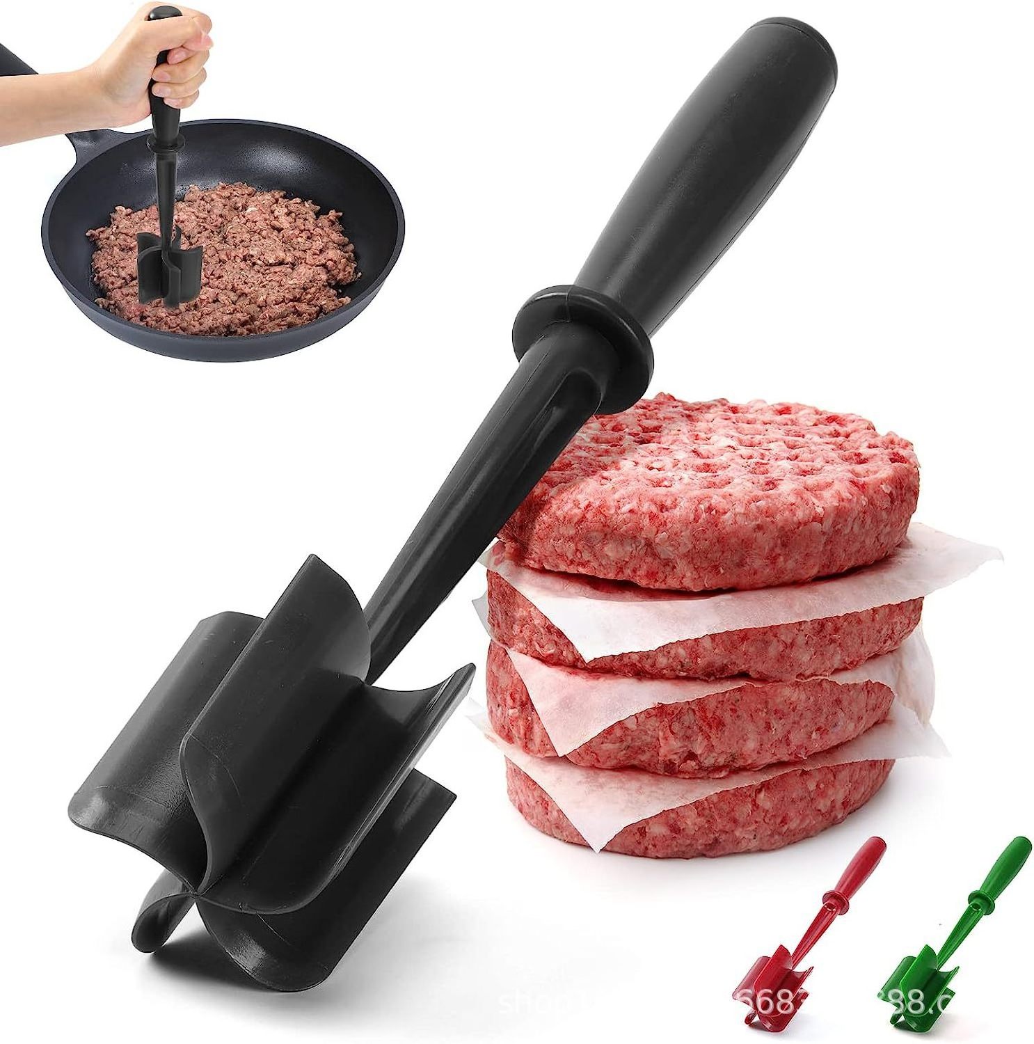 Multi-Functional Kitchen Meat Utensil Heat-Resistant Hamburger Salad Masher and Mix Chopper Manual  Chopper