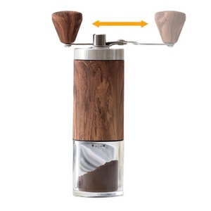 Wood Grain Design Hand Coffee Grinder with Adjustable Conical Ceramic Burr Factory Wholesale Coffee Grinder