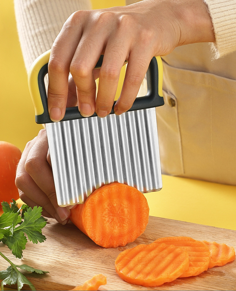 Crinkle Cutter for Veggies Kitchen Wavy Vegetable Knife Potato Cut Fancy Knife Cut Potato Carrot Wave Knife