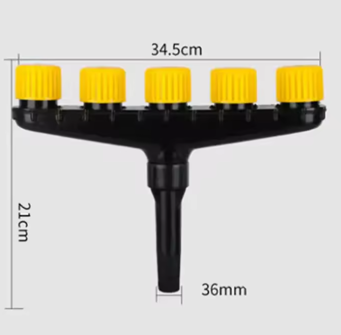 Wholesale 6 Way Plastic Splitter Sprinkler Head Garden Irrigation Atomizer Water Sprayer Nozzle Garden Water Guns