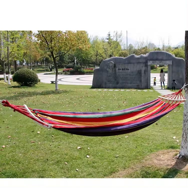 Canvas Hammock Bed Folding Double Hanging Nylon Wholesale Swing Portable Outdoor