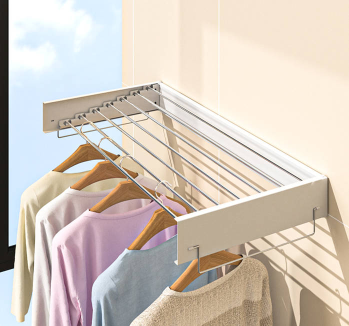 Hot sale indoor Foldable Clothes Drying Rack wall hanging Hidden clothes hanger balcony clothe hanger hidden style Towel rack