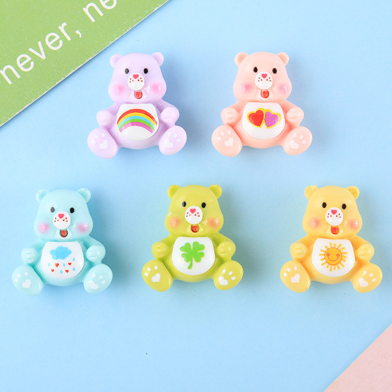 Rainbow Bear  patch DIY cream glue accessories hairpin cave shoes 3D factory outlet