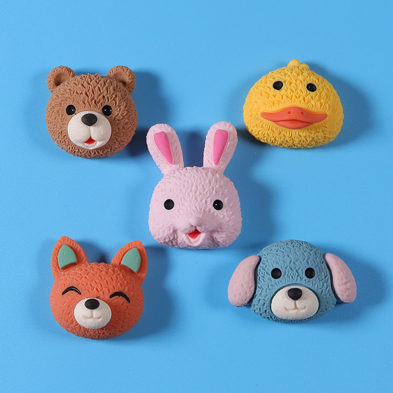 Kawaii Cartoon Little Animal Rabbit Dog Bear Slime Charms Flat Back Resin Slime Making Supplies For Scrapbooking Crafts