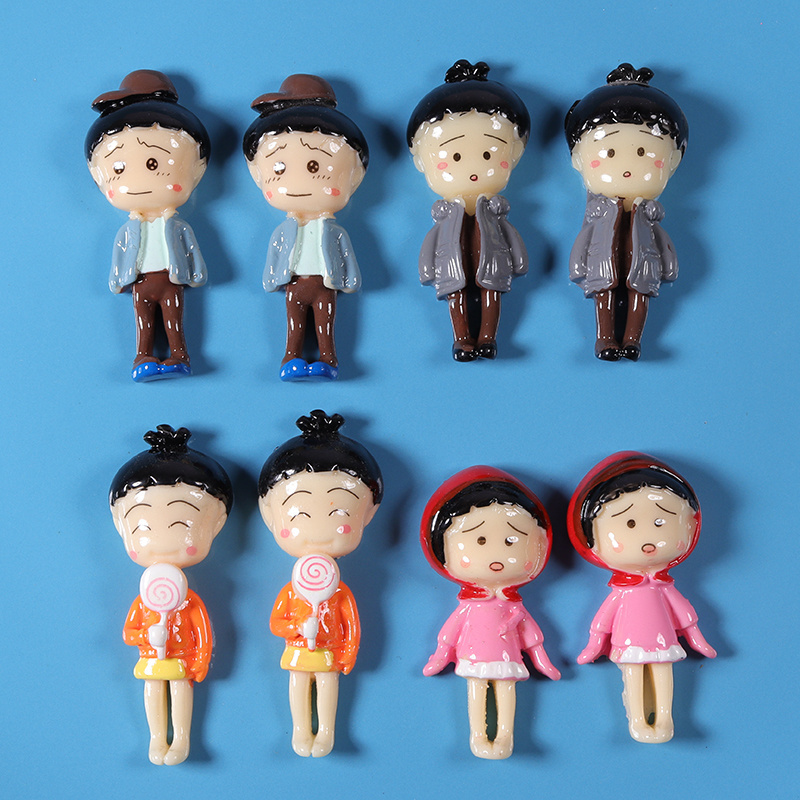 DIY decorative tiny kawaii resin Japan hot items mini chibi cartoon figure clay dolls for bows