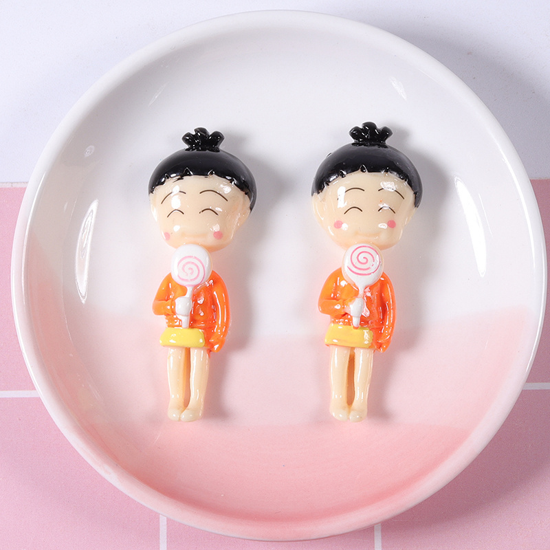 DIY decorative tiny kawaii resin Japan hot items mini chibi cartoon figure clay dolls for bows