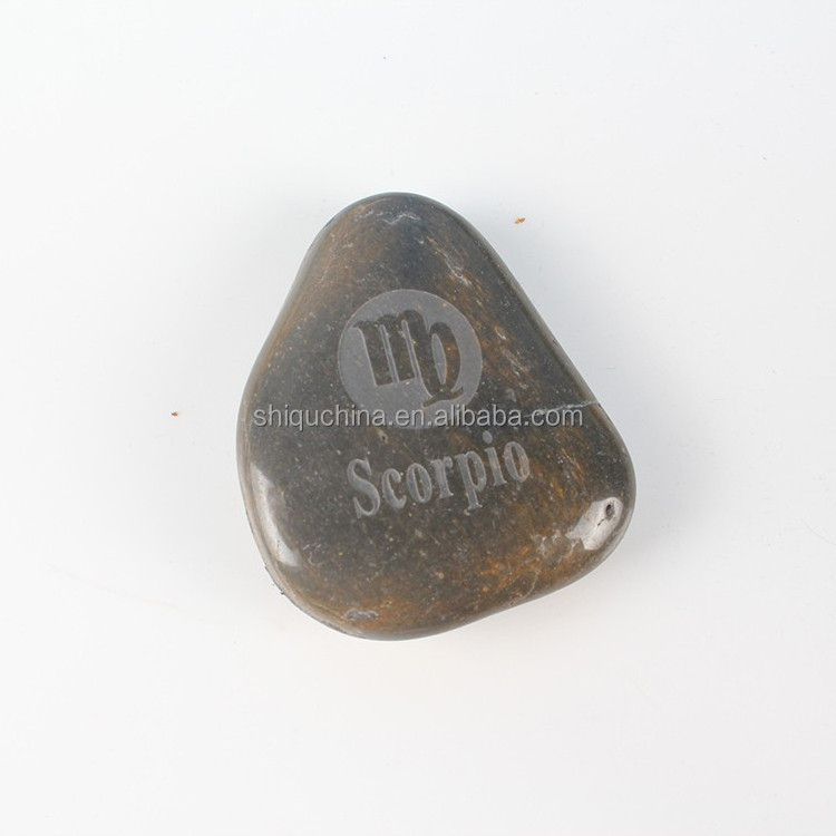 5-8cm engraved polished mixed river stone /Memorial Words Pebble Stone gifts