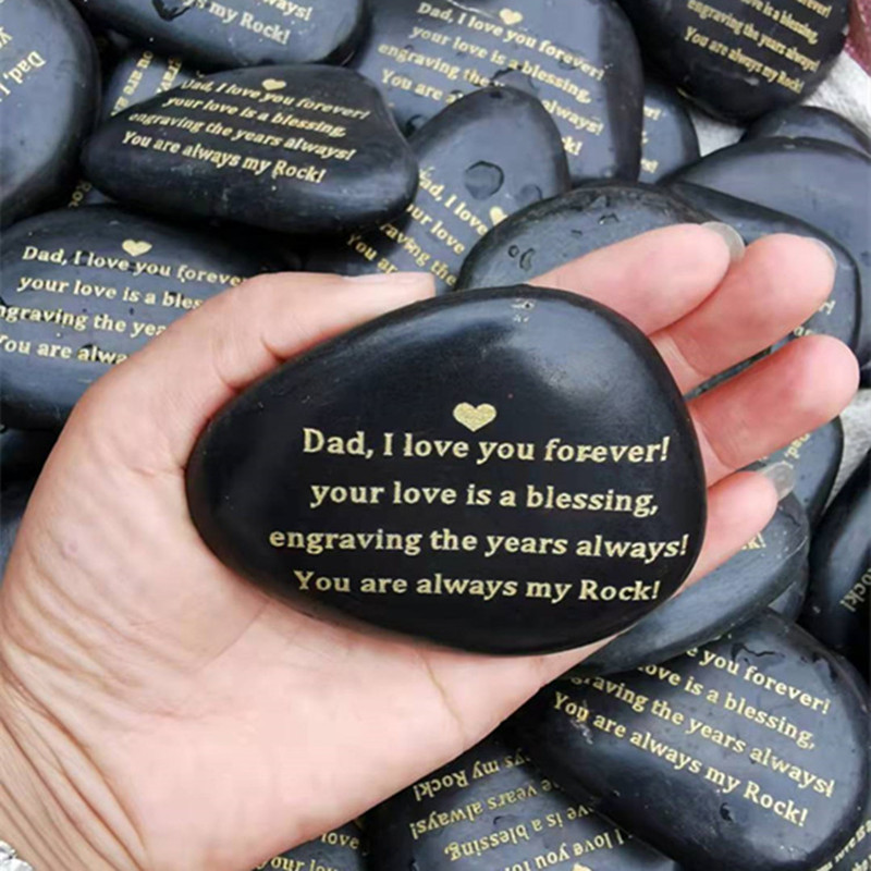 10 Years Factory Supply Cheap Glass Laser Engraved Inspirational Word Stones