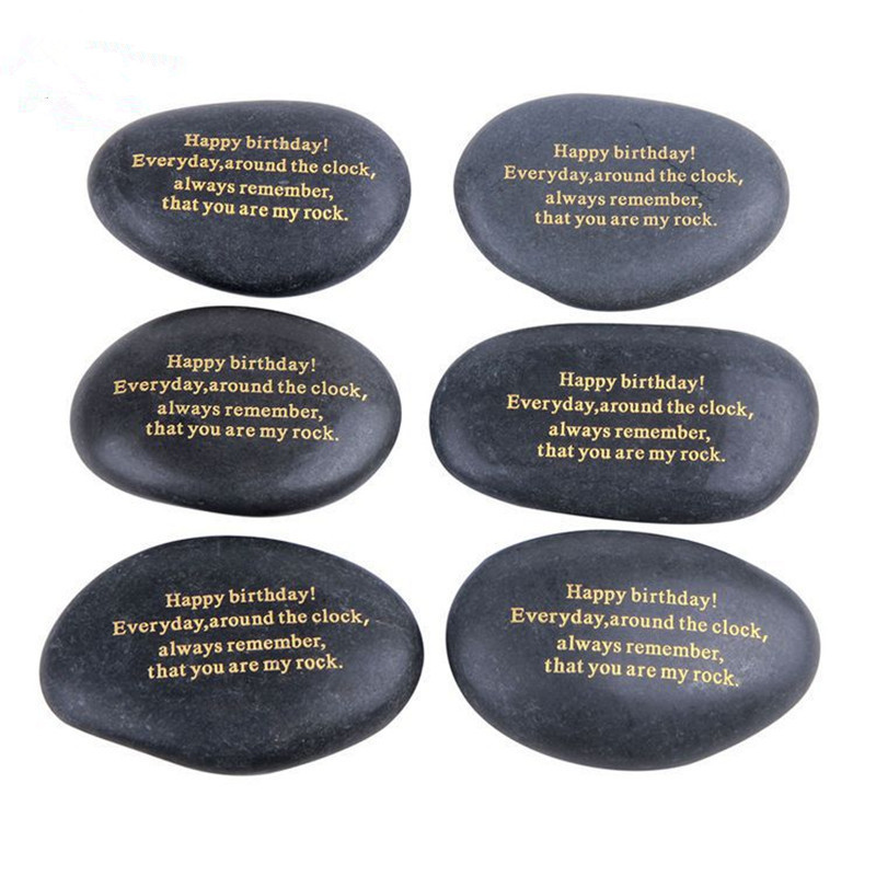 10 Years Factory Supply Cheap Glass Laser Engraved Inspirational Word Stones