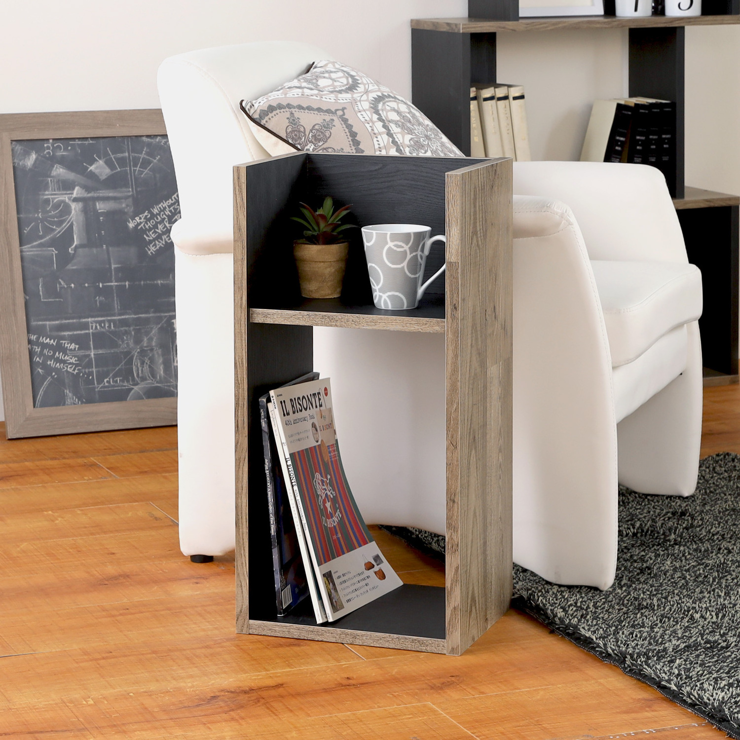 Multi use display storage open wood shelf furniture for living room