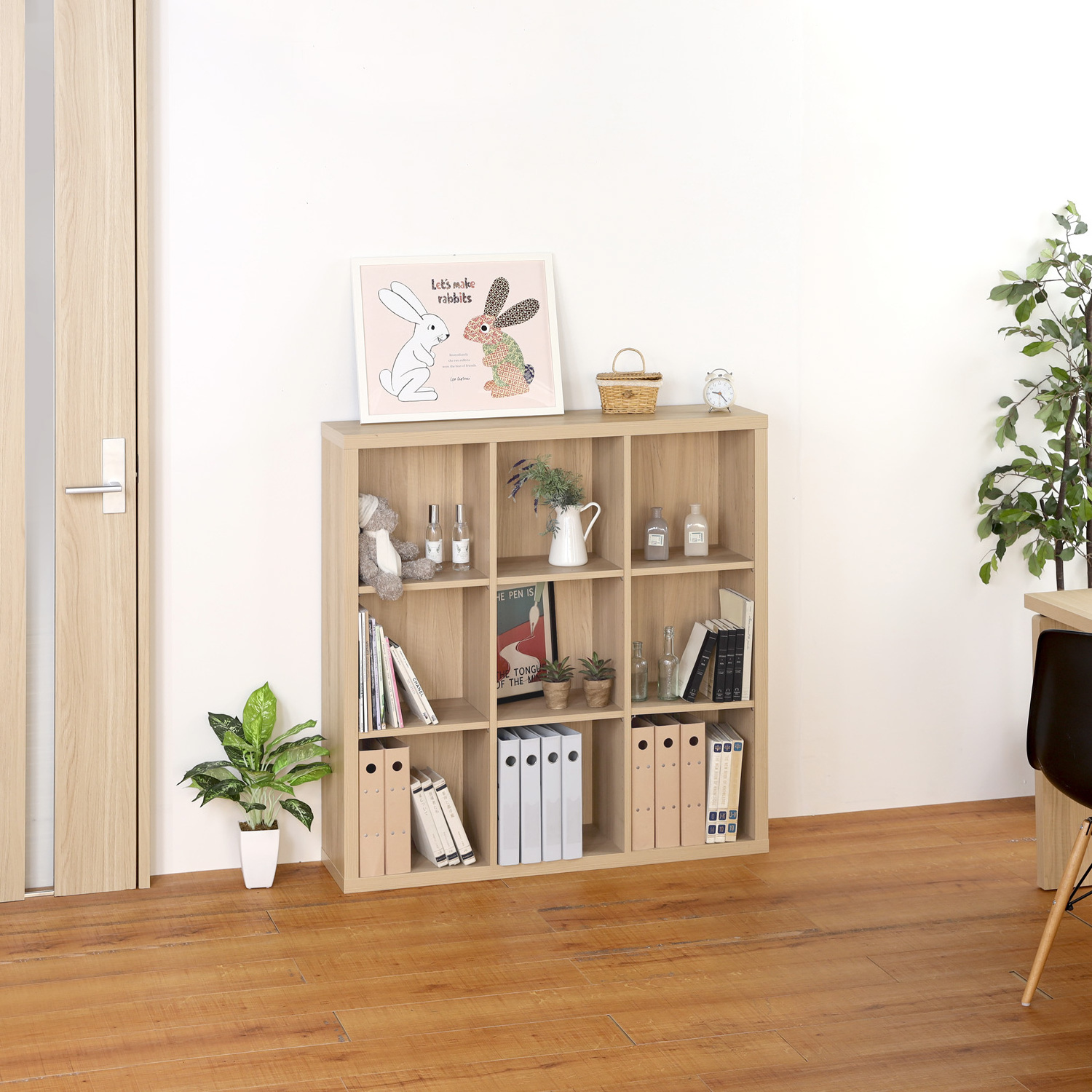 Square cubit modern classic solid office wood furniture bookcases