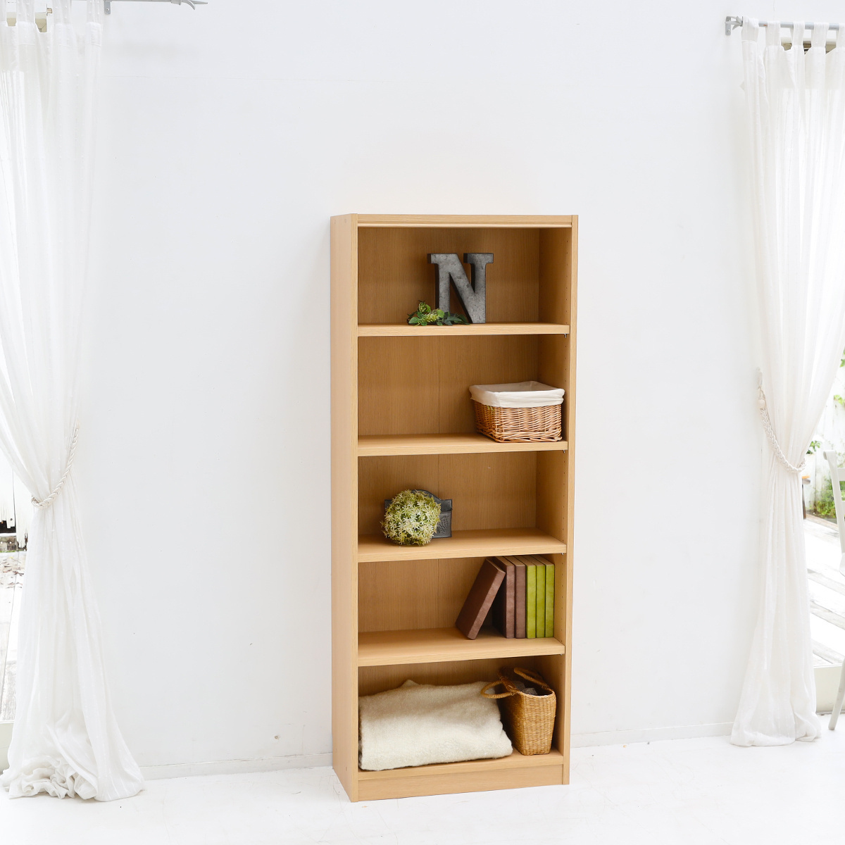 RTA basic Japanese quality wood open shelf furniture bookcases