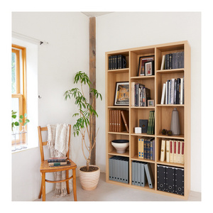 Modern taste square cubit custom wood open home library bookcase