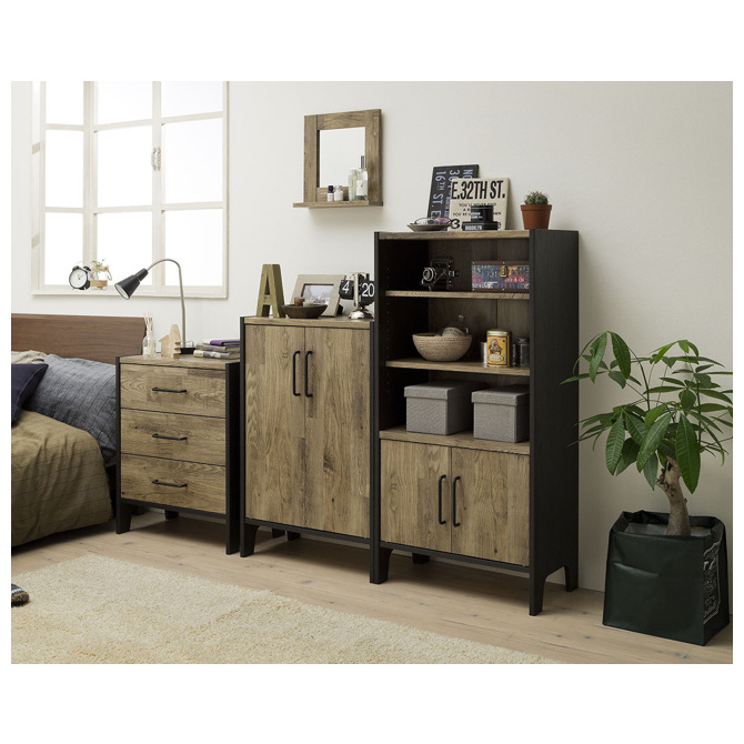 Ready to assemble antique wood furniture storage cabinet for living room