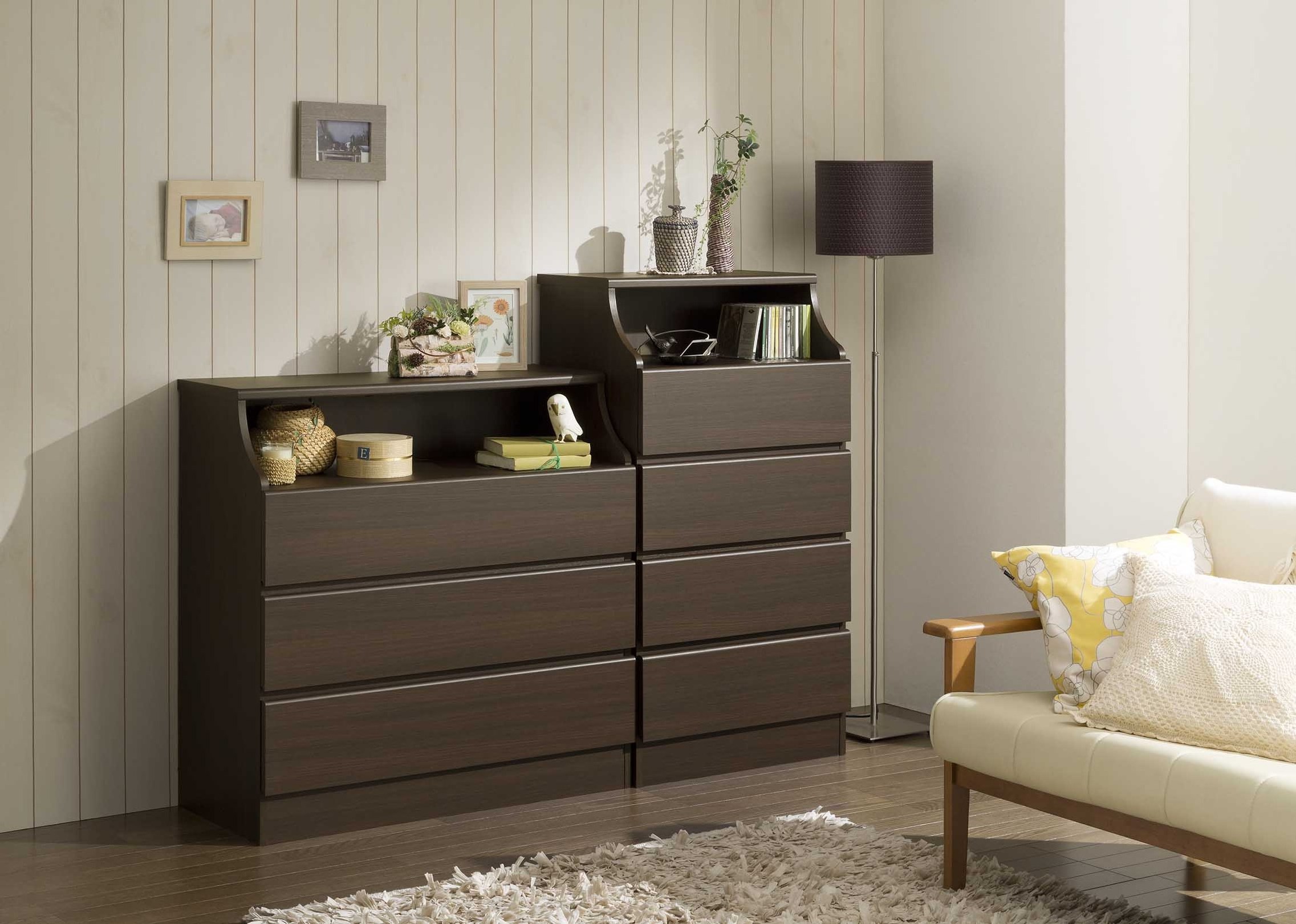 Home drawer chest cabinet wood modern furniture with solid taste