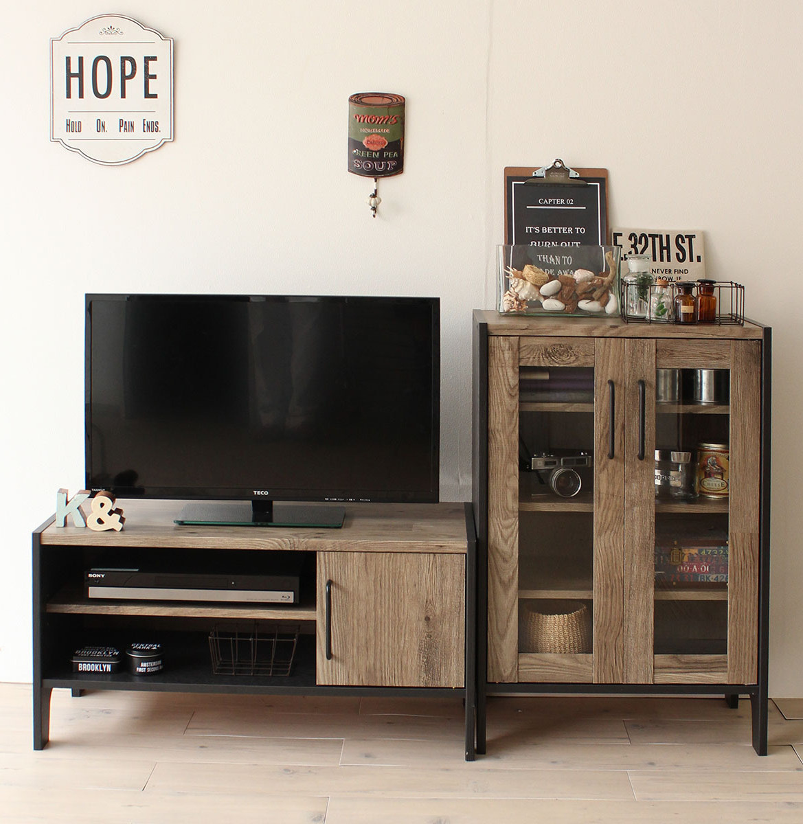 Ready to assemble antique wood furniture storage cabinet for living room