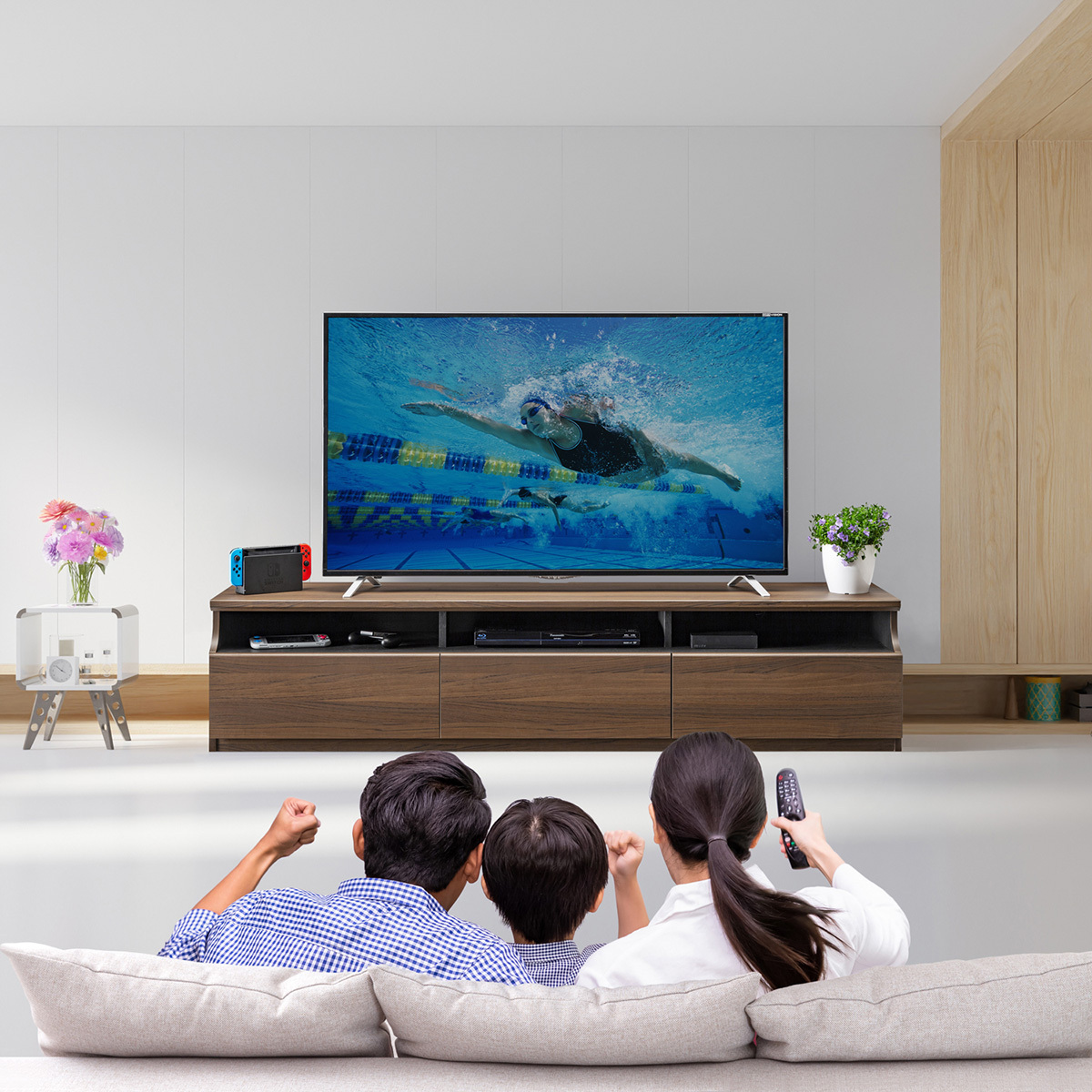 Solid Japanese modern wood tv stand furniture for living room